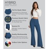 image:imageHybrid amp Company Womens High Rise Ponte Flare Pants  Ultra stretch ponte fabric high rise fit flare leg silhouette pull on waist faux pockets casual office pantsNavy