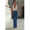 image:imageHybrid amp Company Womens High Rise Ponte Flare Pants  Ultra stretch ponte fabric high rise fit flare leg silhouette pull on waist faux pockets casual office pantsNavy