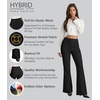 image:imageHybrid amp Company Womens High Rise Ponte Flare Pants  Ultra stretch ponte fabric high rise fit flare leg silhouette pull on waist faux pockets casual office pantsBlack