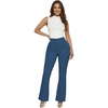 image:imageHybrid amp Company Womens High Rise Ponte Flare Pants  Ultra stretch ponte fabric high rise fit flare leg silhouette pull on waist faux pockets casual office pantsNavy