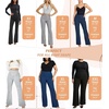 image:imageHybrid amp Company Womens Ultra Stretch Ponte Bootcut Pants MidRise Sleek Pintuck Pull On Faux Pockets Office amp CasualGrey