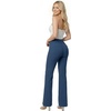 image:imageHybrid amp Company Womens Ultra Stretch Ponte Bootcut Pants MidRise Sleek Pintuck Pull On Faux Pockets Office amp CasualNavy