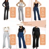 image:imageHybrid amp Company Womens Ultra Stretch Ponte Bootcut Pants MidRise Sleek Pintuck Pull On Faux Pockets Office amp CasualNavy
